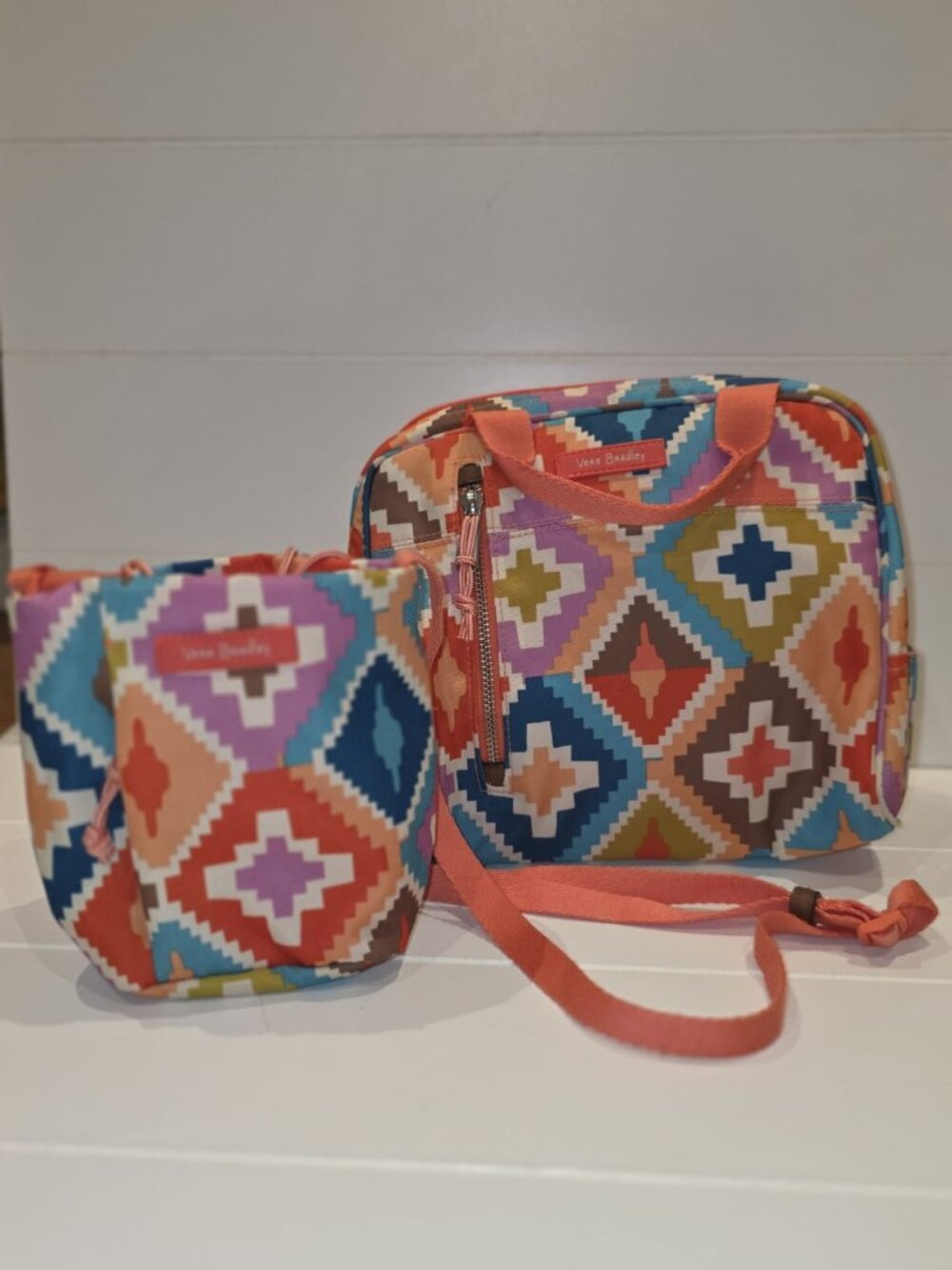 Vera Bradley Lighten Up Lunch Cooler & matching drawstring bag